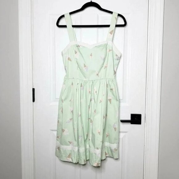 ORIGINAL Bea Dot ModCloth Size L Pistachio Mint Pastel Ice Cream Dress - Picture 1 of 8
